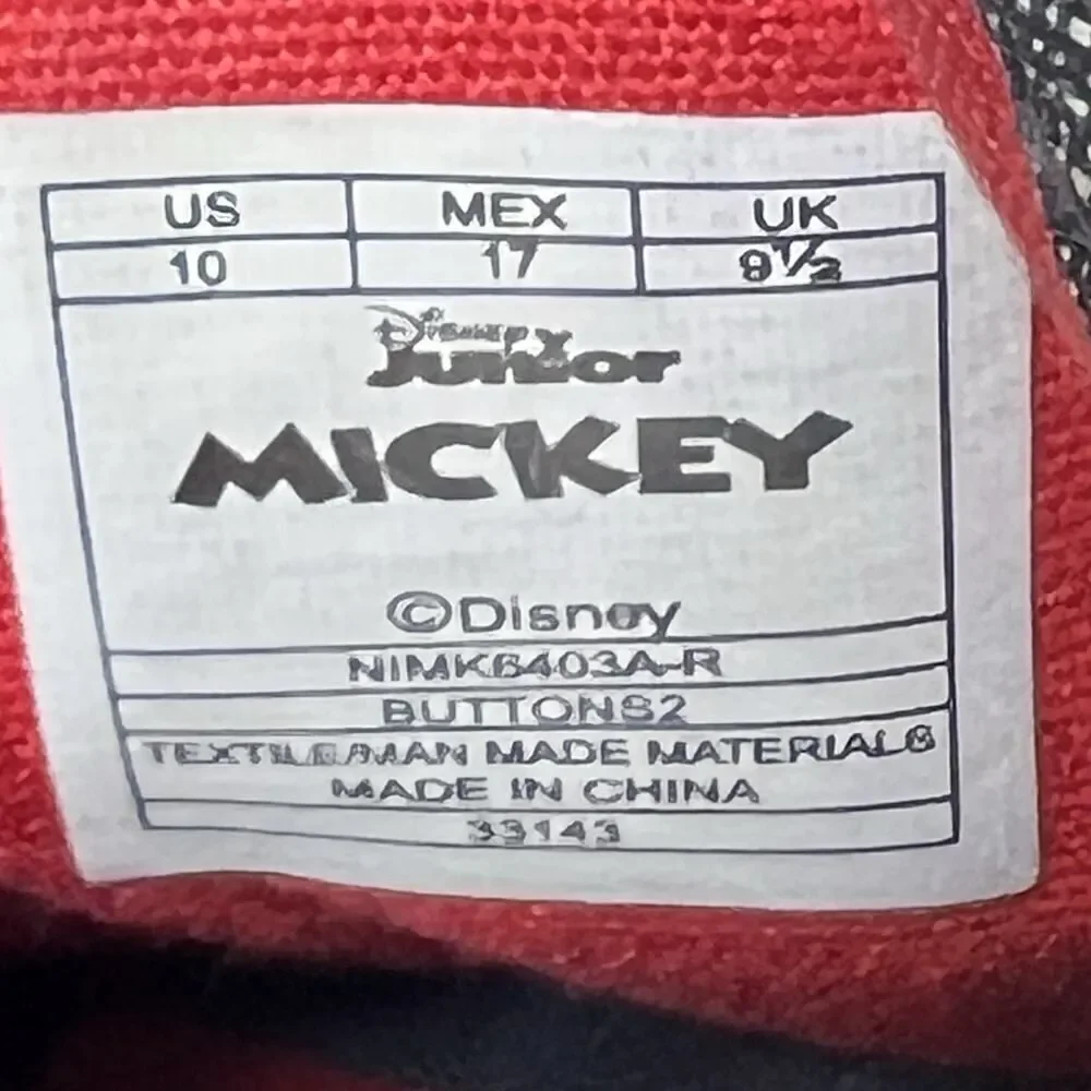 Disney Junior Mickey Kids Toddler 10 Black Canvas Classic Snap On Shoes Sneakers